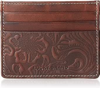 embossed rfid card holder|Lucky Brand Men's Leather Embossed RFID Card Case, Brown, .